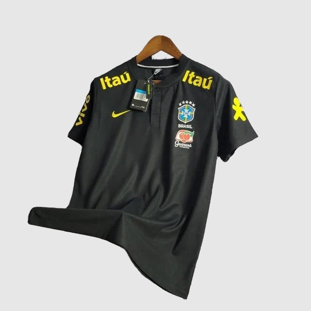 Brazil Polo Fan Jersey - Black And Yellow - photo 5