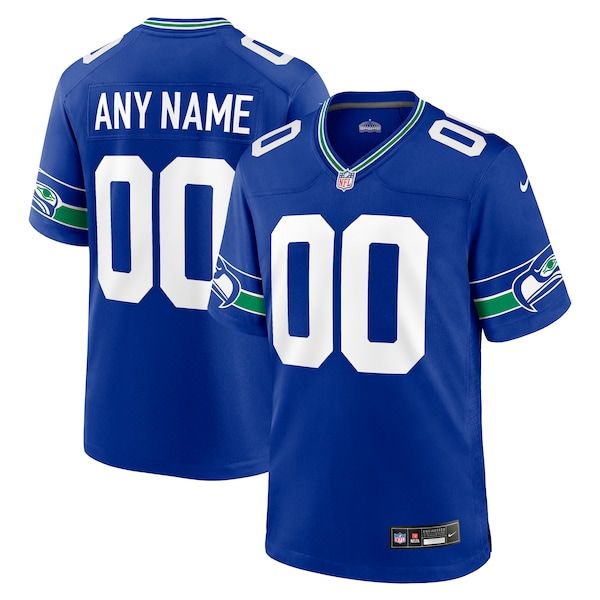 Camisola Retro Seattle Seahawks Personalizada Azul Royal